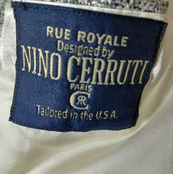 Rue Royale Paris by Nino Cerruti Mens Notched Collar Grey Wool Size 42 Blazer - Picture 3 of 5